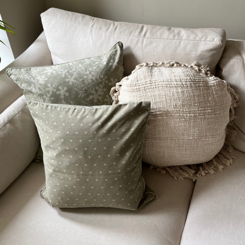 Wild Bee Print Cushion in Sage by Raine & Humble